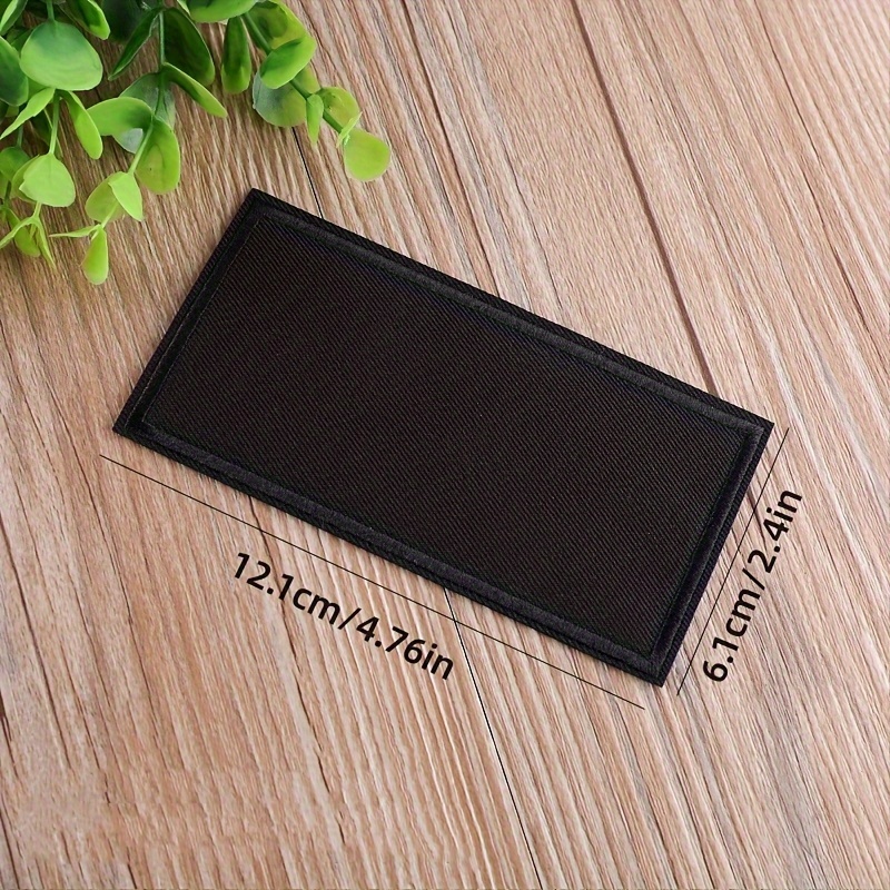 1pc Blank Iron Patches, Black Mailbox Cloth Stickers, White Rectangular Fabric Strips, Clothing Hole Patches, Sewing Supplies