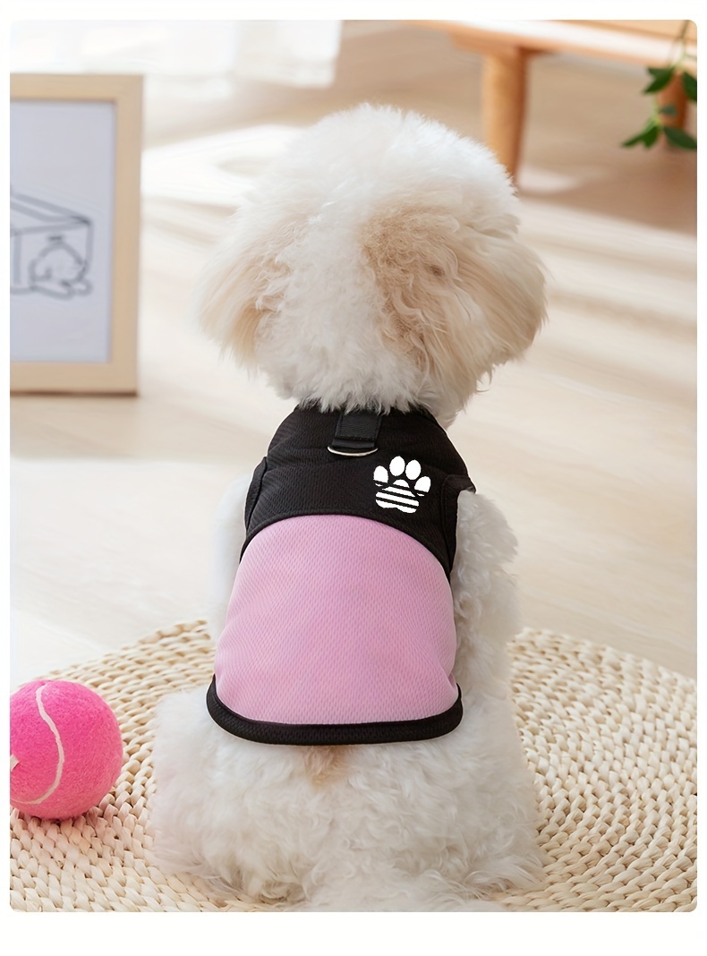 breathable mesh dog vest with paw print lightweight machine washable pet apparel for small to extra small breeds   spring summer fall Product details 5