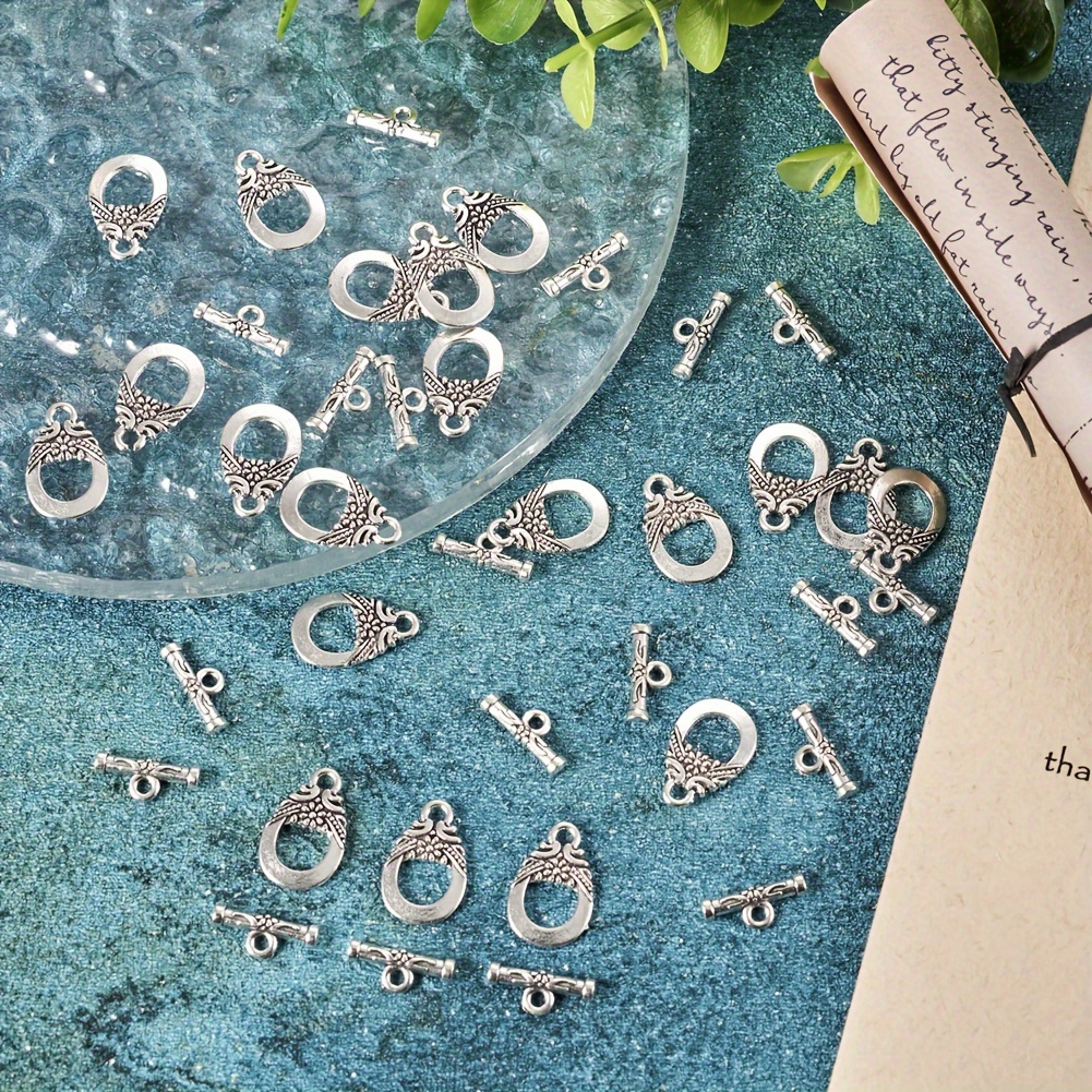 

20 Sets Alloy Toggle Clasps, & Cadmium Free, Teardrop Shape, Silvery, For Jewelry Making, Jewelry