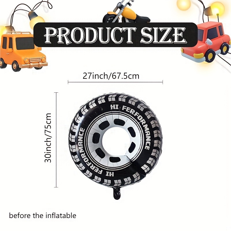 Large Car Tire Balloon Racing Theme Party Decoration Racing Temu