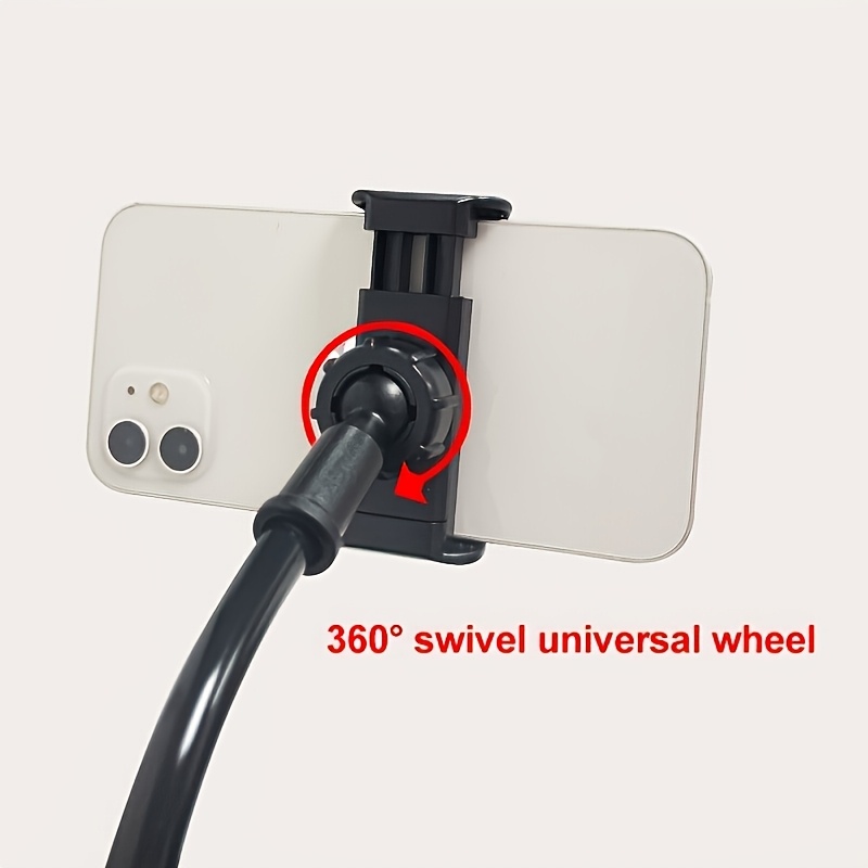 1pc adjustable flexible arm phone holder with 360 rotation ergonomic bed mount for hands free viewing stable flexible clamp for smartphones tablets e readers ideal for bed desk car use bedside accessory sleek metallic clamp design Product details 4