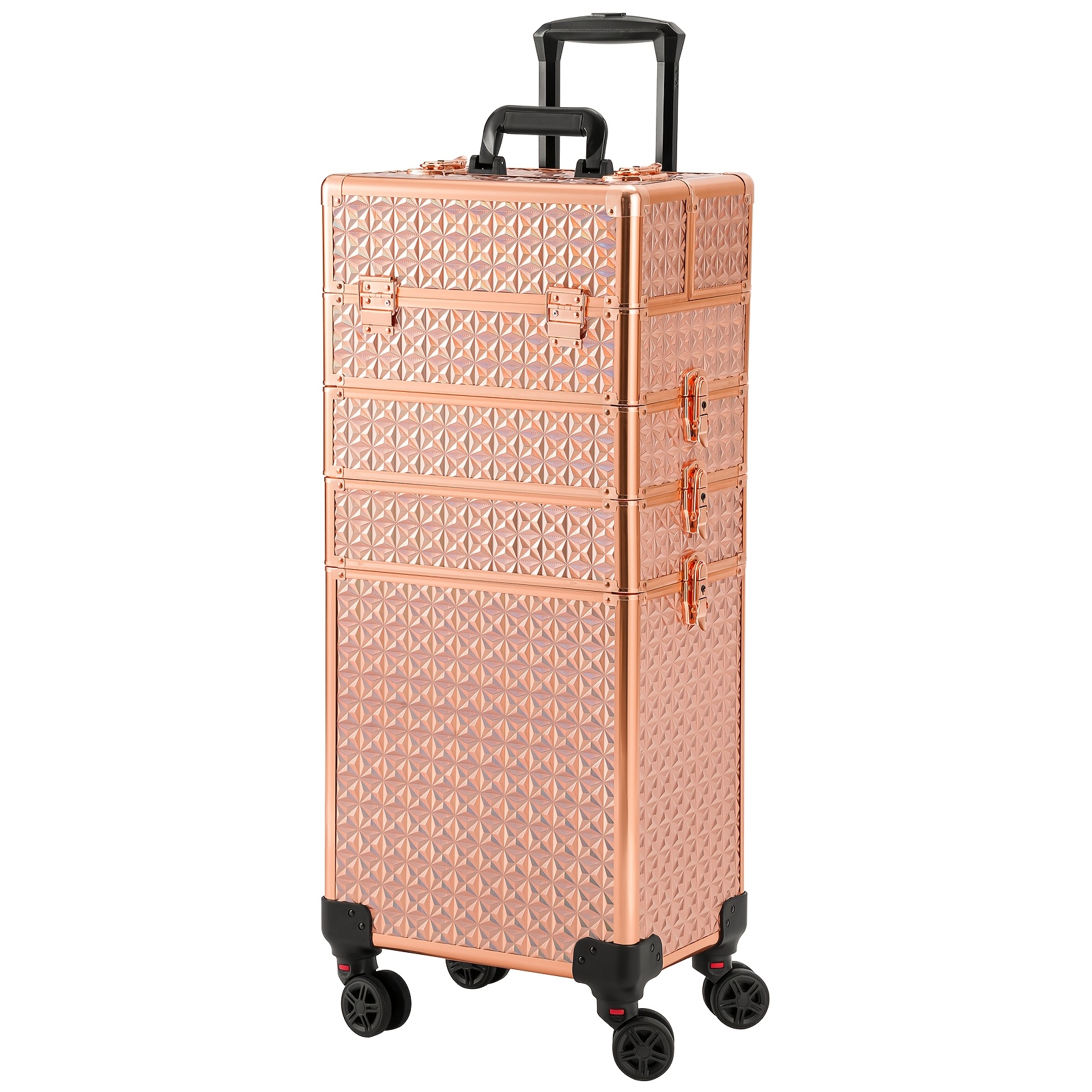 Makeup Box On Wheels, 4-in-1 Large Cosmetic Storage Box