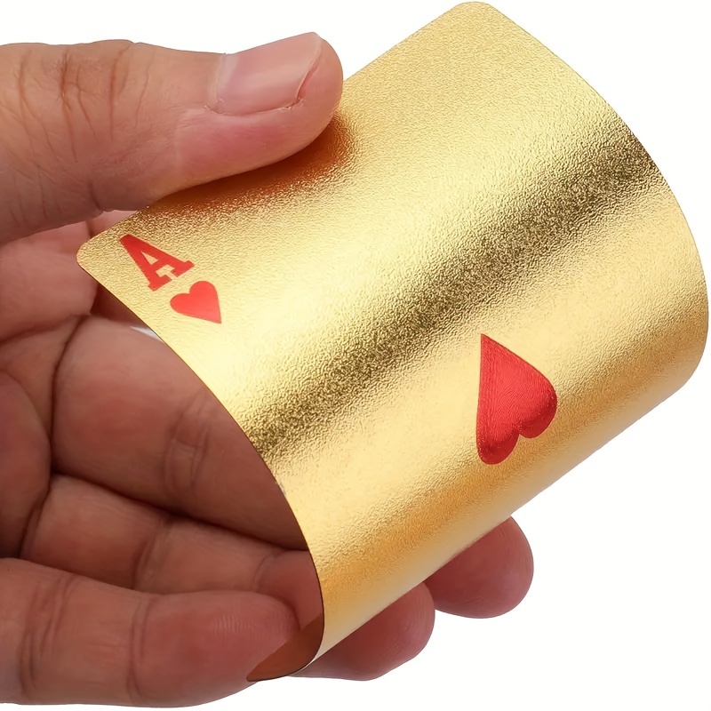 Golden Foil Waterproof Plastic Playing Cards Set - Party Game Gift (Golden/Silvery/Pink)