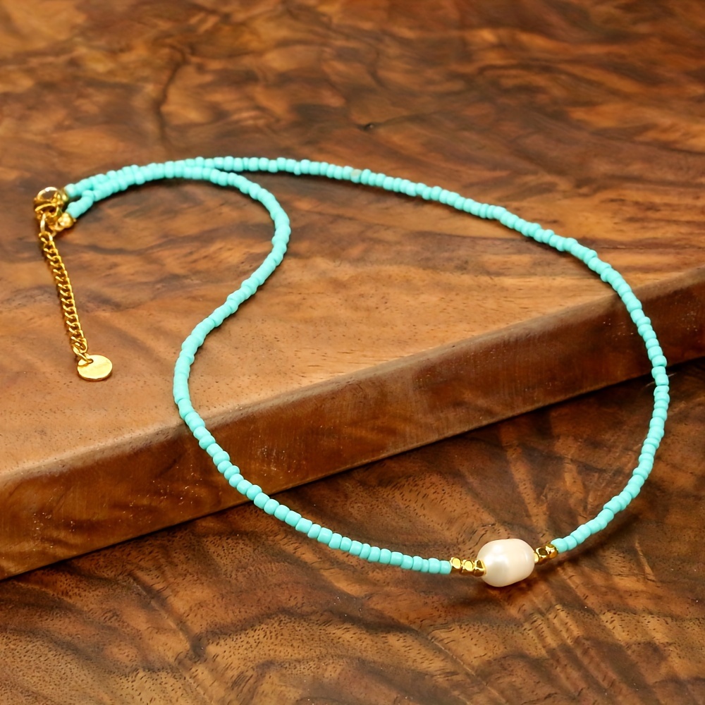 Freshwater Pearl Multicolored Rice Bead Necklace