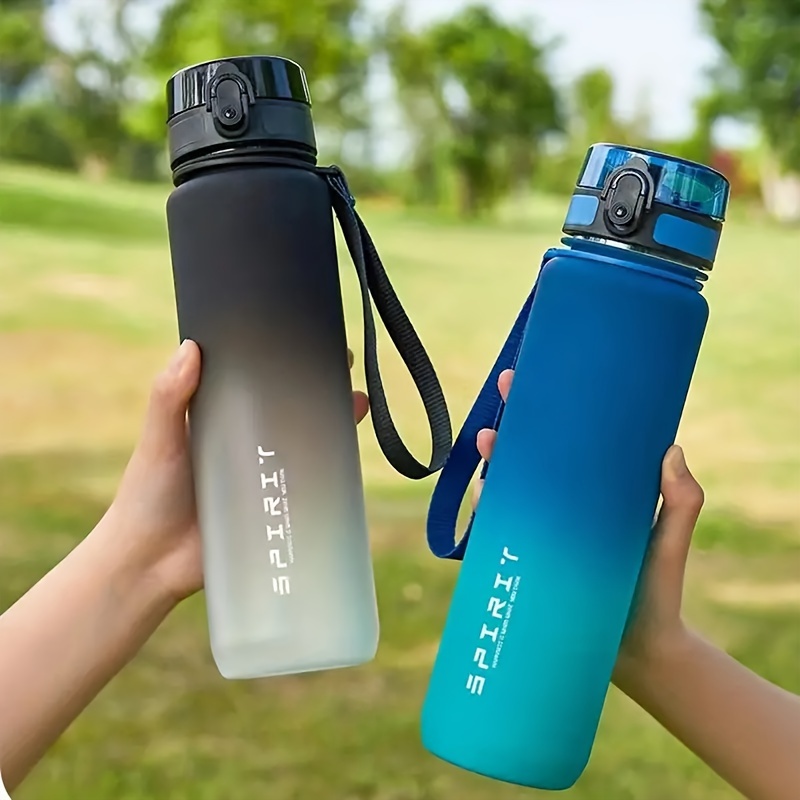 Leakproof Gradient Color Water Bottle Time Mark Straw Bpa - Temu
