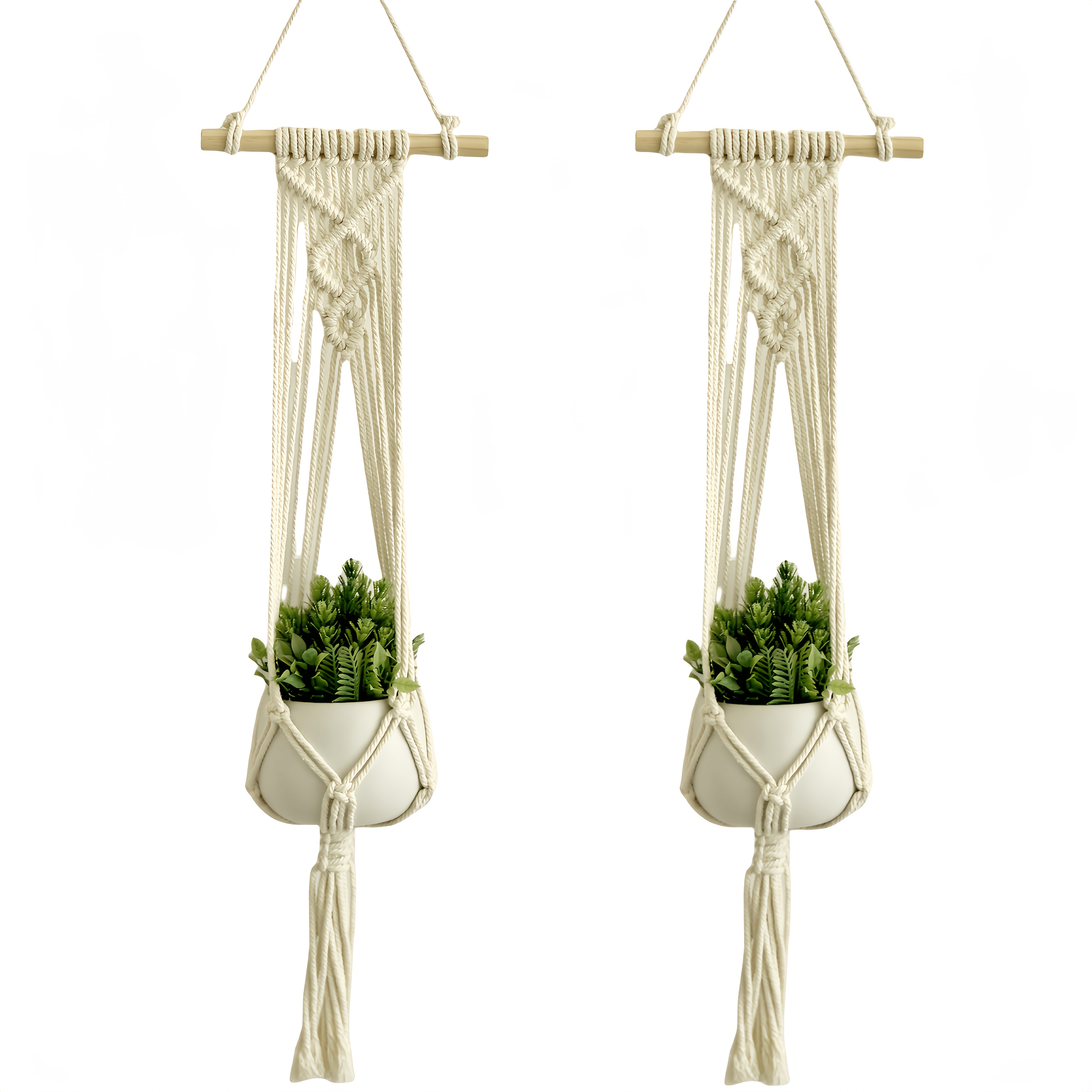 Image of 1/2pcs, Bohemian Style Plant Hangers, Hanging Flower Pots, Lightweight Indoor/outdoor Hanging Basket For Plants