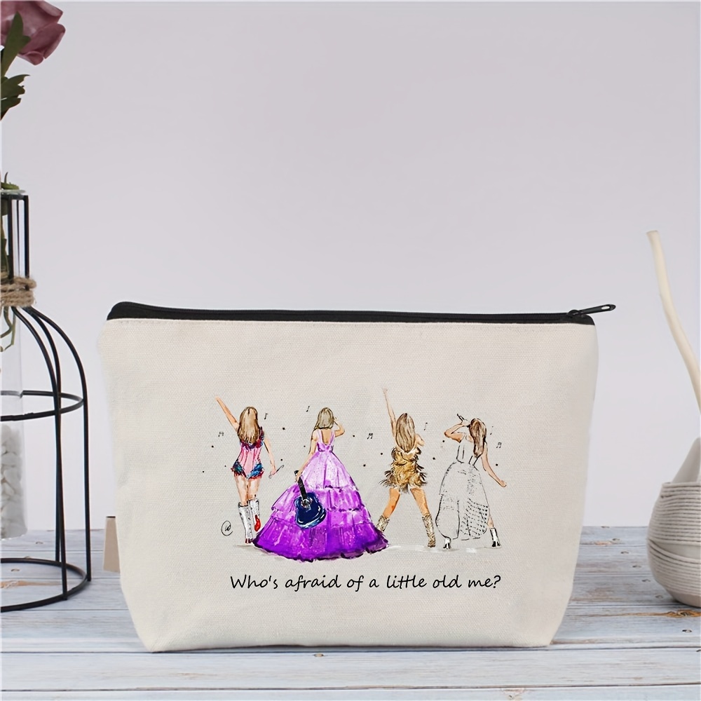 

Swiftie Canvas Makeup Bag - , Zippered Cosmetic Pouch For Ts Fans - Perfect Gift For Music Lovers, Birthday & Christmas