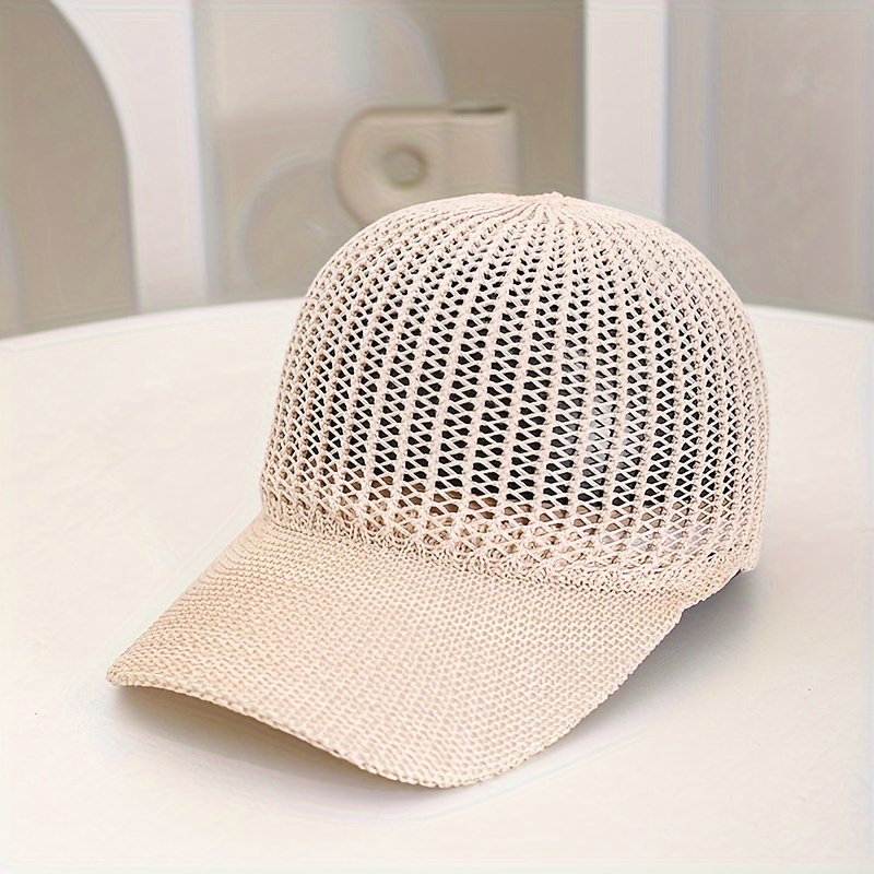 TEMU 1pc Casquette Baseball Net Cap Casquette Duckbill Chapeau Toutes Chapeau de Plage en Ajourée Chapeau d'Été Rafraîchissant