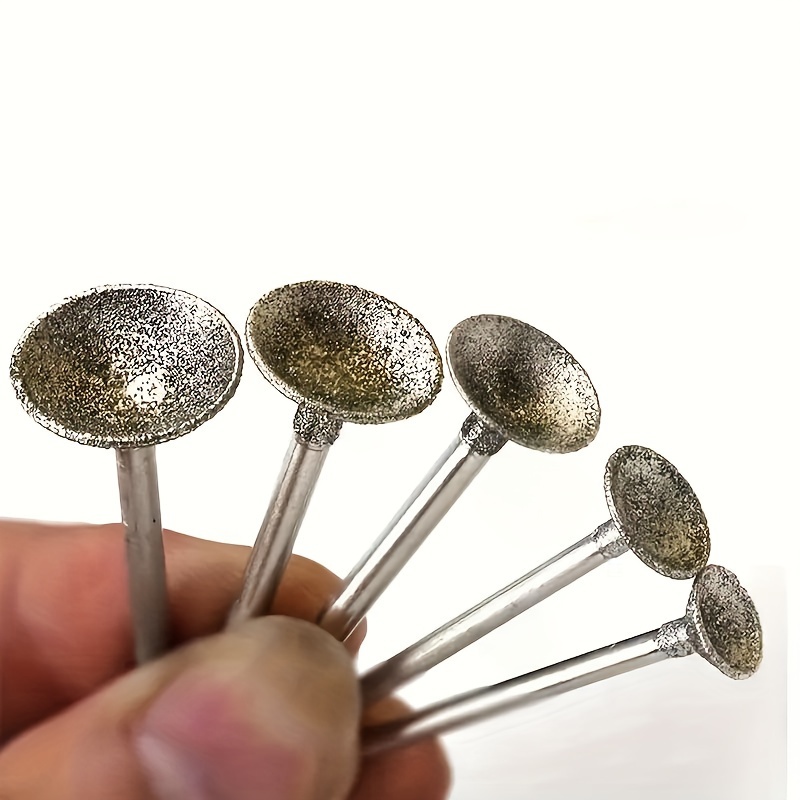 

12pcs Diamond Grinding Burr Set For Rotary Tools, Bowl Shape With 2.35mm Shank - Silvery Gray, Grinding Burr, Diamond, Rotary Tool, Bowl Shape