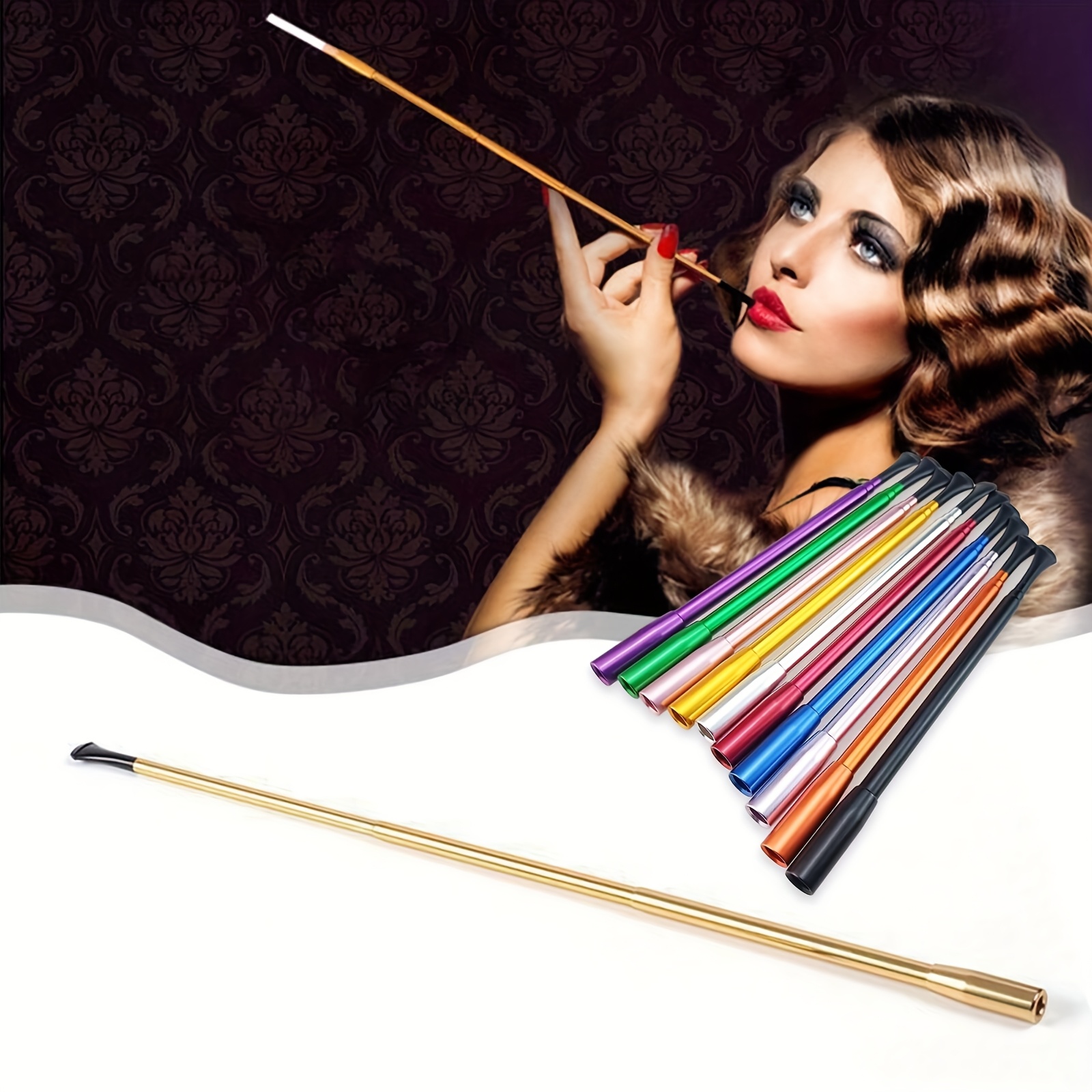 1pc extendable - adjustable length, compatible with 8mm cigarettes, vintage  for pipe smokers, durable construction, multiple colors  (black/blue/red/orange/teal/purple/white/golden/) - ideal for home, travel,  or gifts - health & household