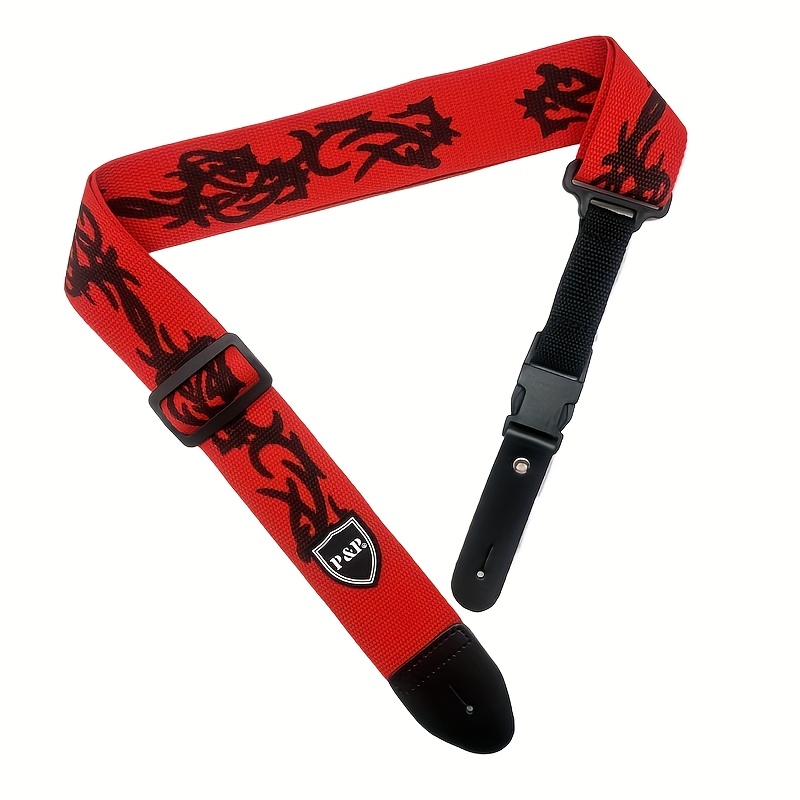 TEMU Tracolla per chitarra regolabile a forma di fiamma con estremit� in - per chitarre acustiche, chitarre elettriche, accessori per e accessori per