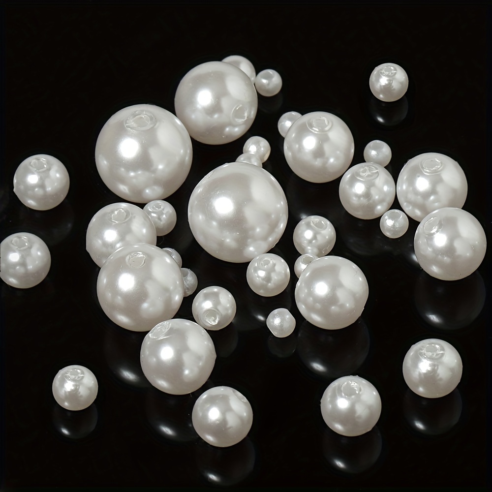 

200pcs Pearl Beads Set, 4-10mm Plastic Pearls For Making, Hairpin Earring Crafts, Assorted Sizes Beading Supplies By Mingxuan