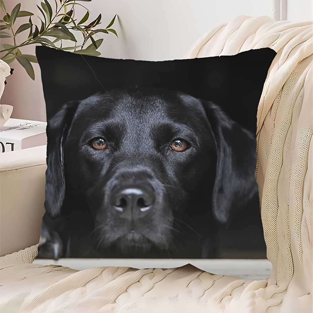

Contemporary Puppy Throw Pillow Cover 18x18 Inch, Machine Washable, Zipper Closure, Woven Polyester, Decorative Cushion For Home And Sofa - Mixed Color