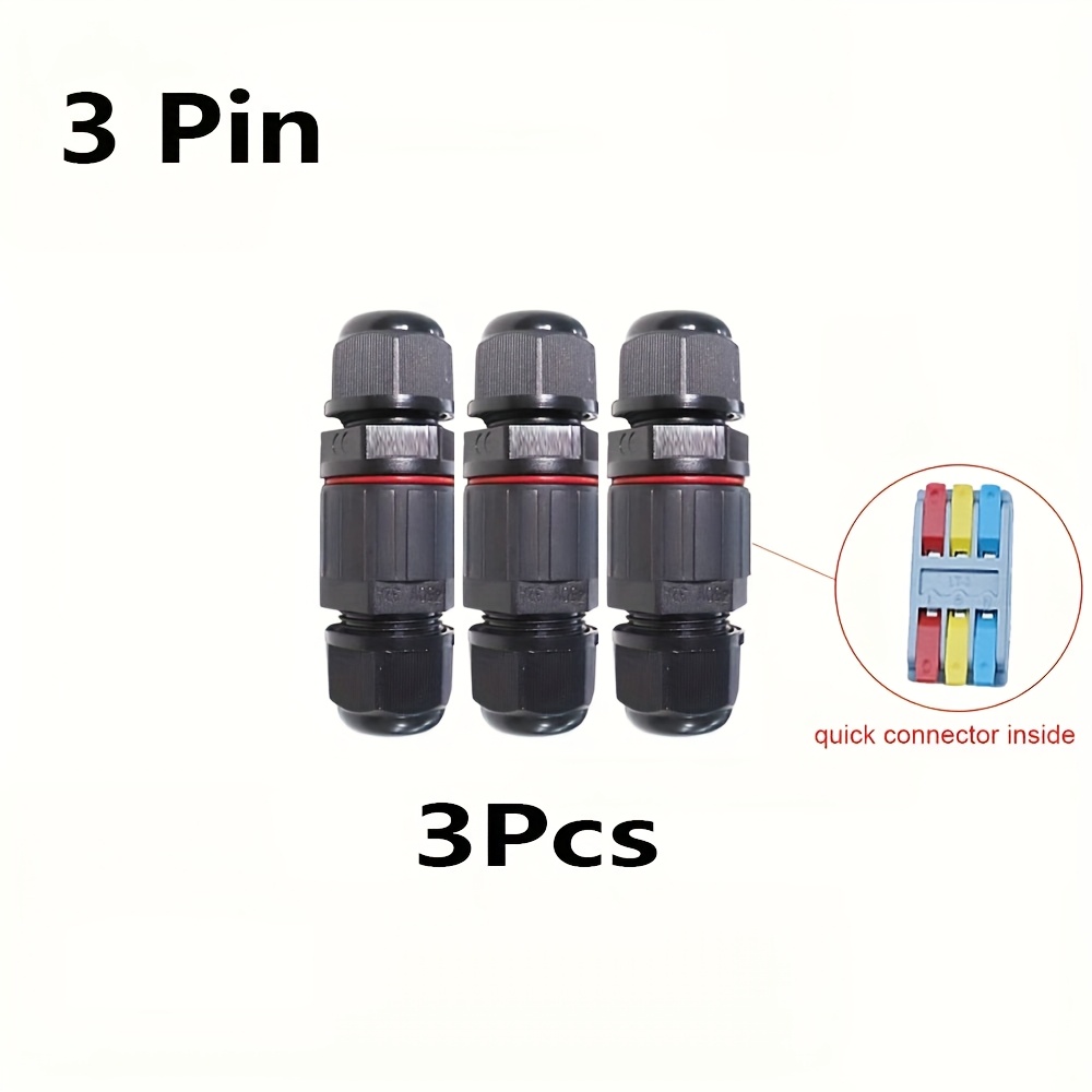 Image of 1/3/5pcs Ip68 Electrical Cable Connector, Outdoor 2 Way Junction Box, Wire Connectors With Replaceable Lever Wire Connectors For Awg 28-12, Joint For Outdoor Use, Quick Screwless Installation