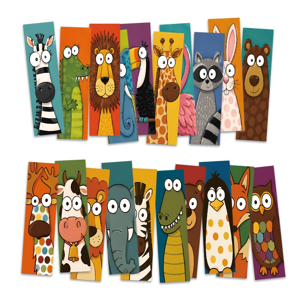 TEMU 20pcs Giraffe Flamingo Cartoon Exquisite Bookmark Set 5.9 X 1.57 Inches Fashionable Trendy Niche Bookmarks Teacher Book Lovers Reading Reward
