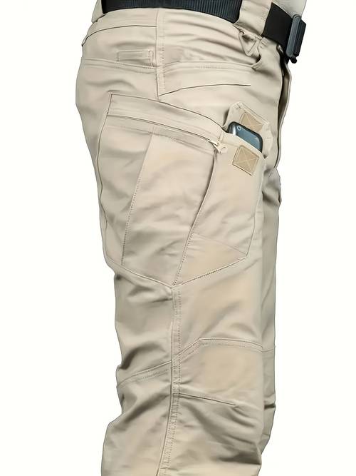 mens outdoor hiking and climbing cargo pants with multiple pockets durable and casual suitable for sports and travel without belt