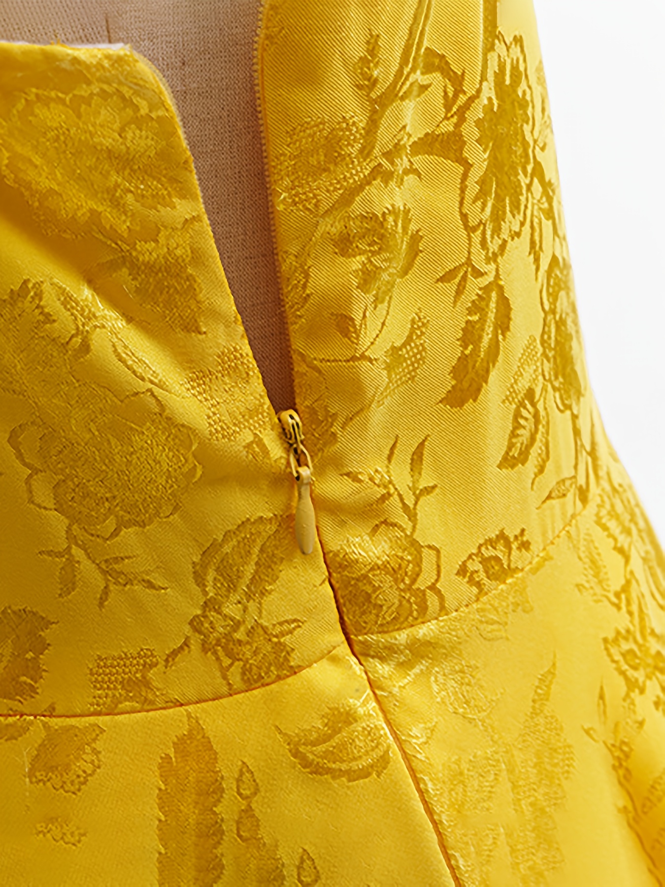 yellow floral asymmetrical strap long jacquard print - Temu Qatar