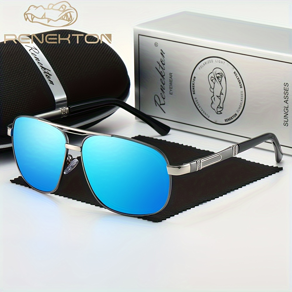 Renekton Vintage Premium Flat Top Square Sunglasses Polarized