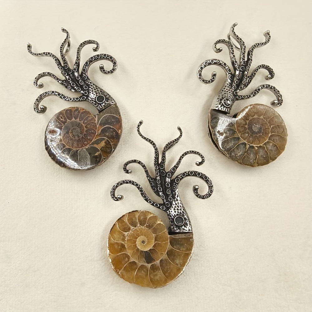 

1pc Vintage Octopus Brooch Pendant Dual-purpose, Marine Life Ammonite Accessory, Unique Sea Creature Fashion Ornament