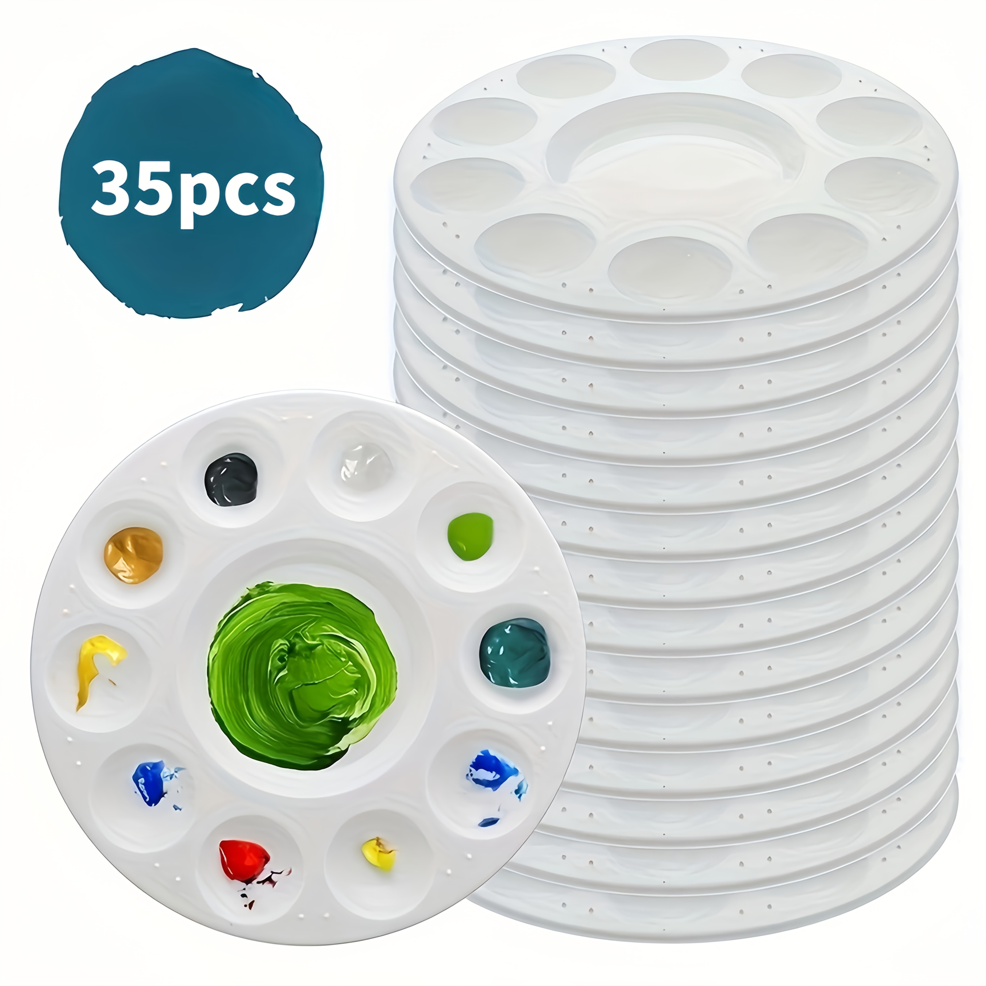 TEMU Juego de 15//35 bandejas de artísticos, bandeja de plástico para pintura, manualidades DIY, juegos en casa o en el aula, bandeja de blanca