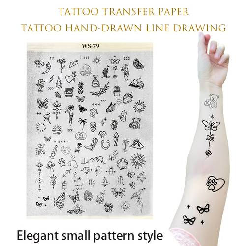 1pc pre made tattoo transfer paper with pre drawn flower insect small animal templates compatible with diy no drawing required a4 size for tattoo machines body paper pre cut stencils for hobbyists