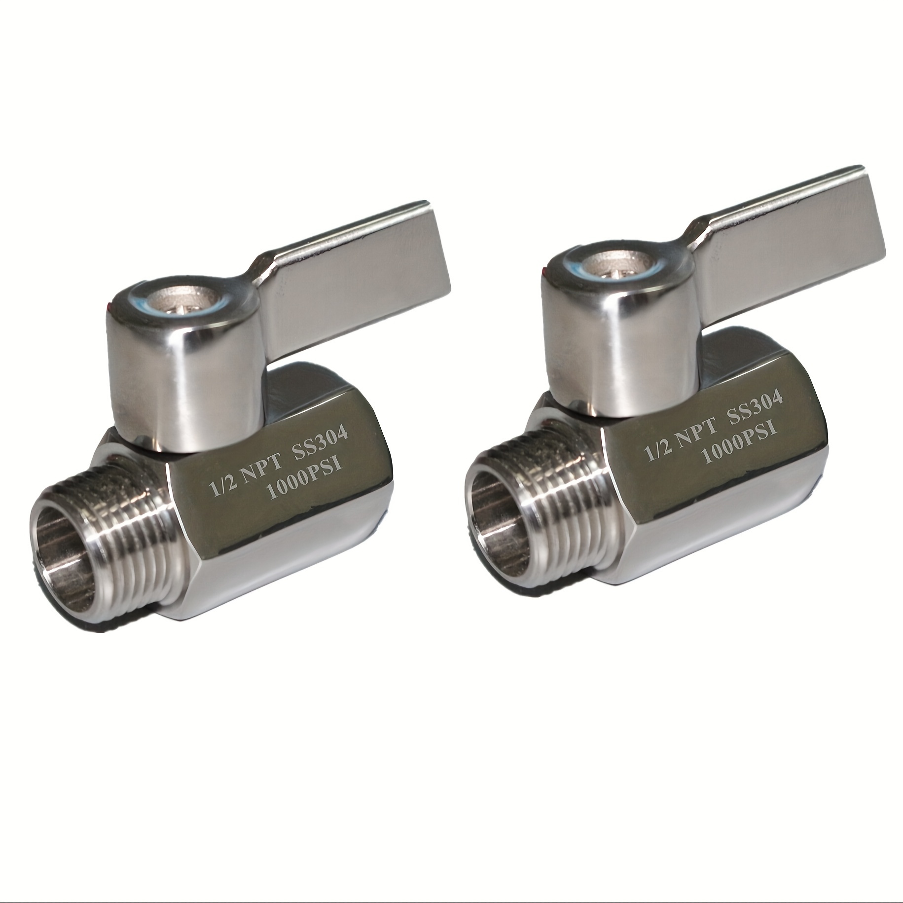 

2pc Mini Stainless /2" Npt Female X Male, 90° Shut-off