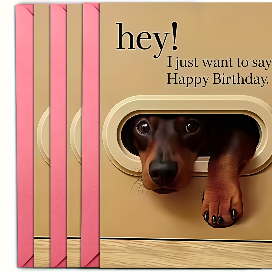 A Humorous Animal-Themed Birthday Card (With Envelope), Featuring Cute Pet Designs, Specifically Made for Dog Lovers, Suitable for Birthdays, Thank You Notes, Christmas, And Everyday Gifting Occasions!