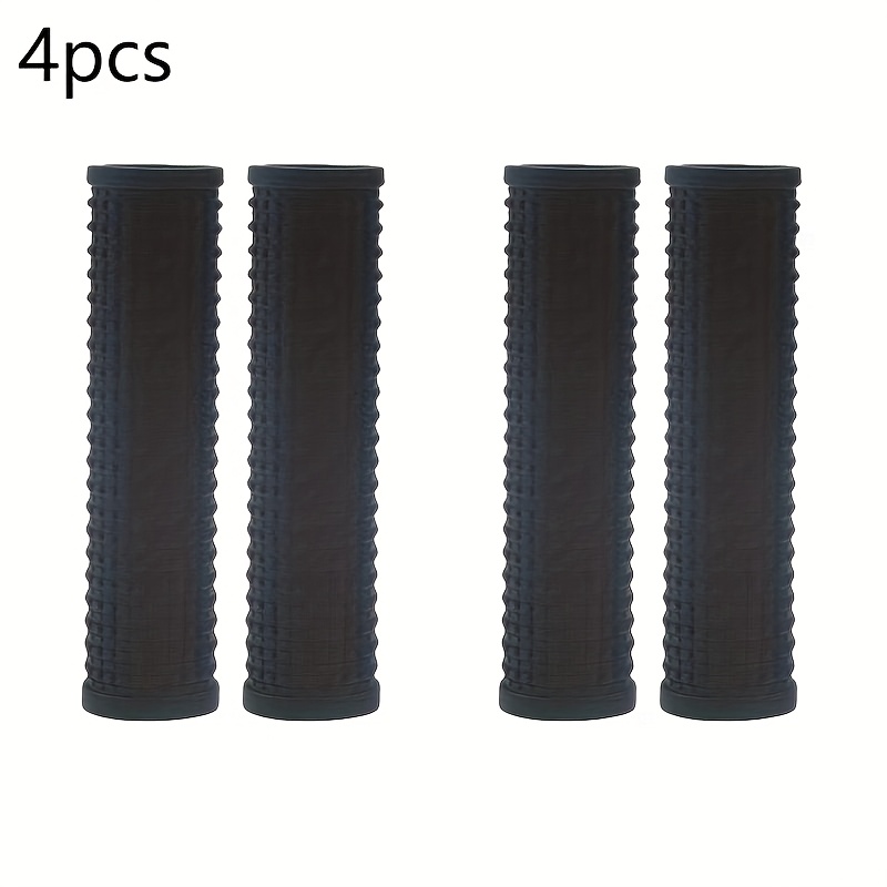 Image of 4pcs Anti-slip Shock Absorption Bike Handlebar Grips - Durable Soft Rubber, Black - Essential Mountain & Road Bike Accessories, Shock Absorption Grips | Textured Grip Design | Soft Rubber Grips