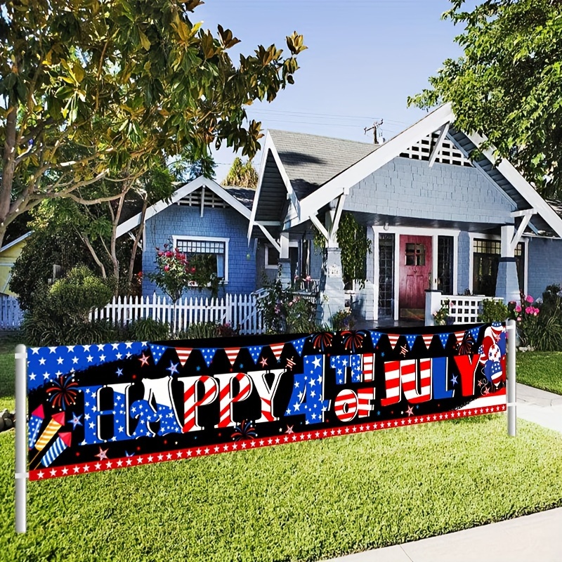 

1pc Independence Day Happy July 4th Banner Independence Day Patriotic Theme Bunting Banner Usa Day Decoration Outdoor Courtyard Sign Decoration, July 4th Party Supplies Photography Background