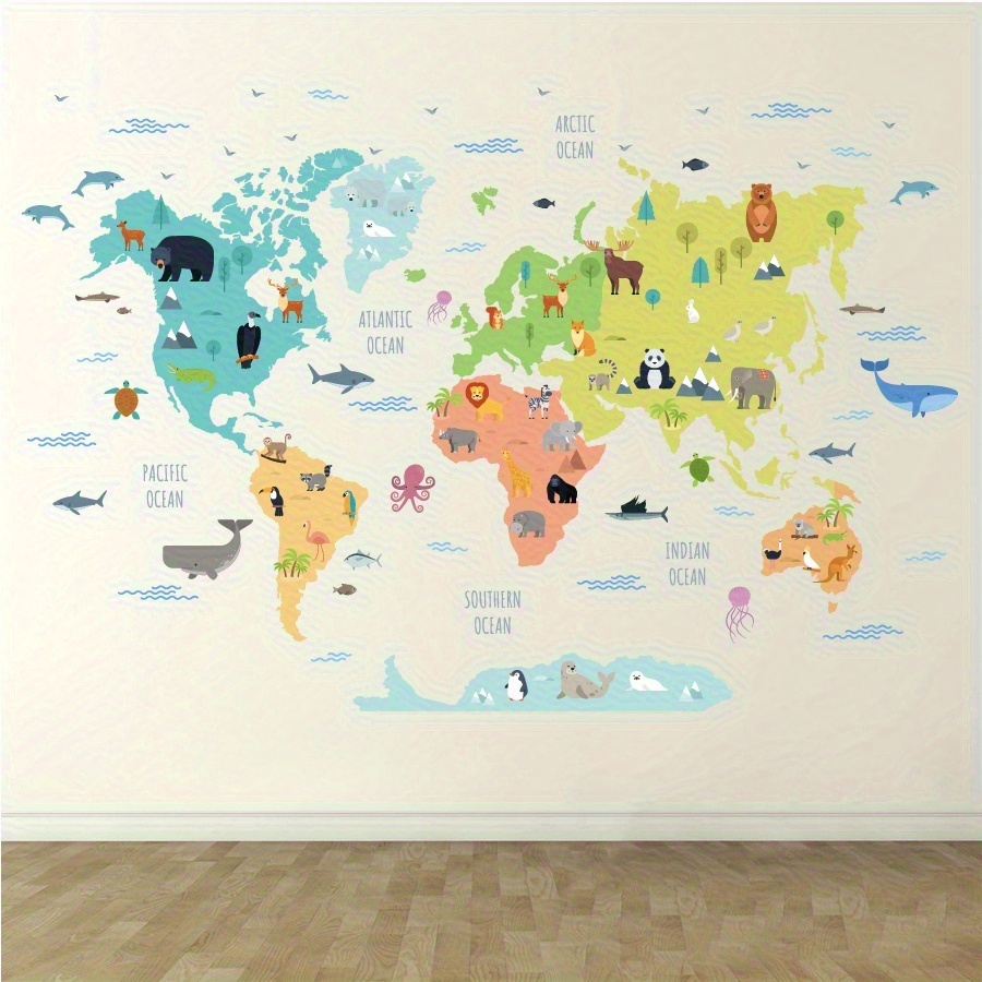 TEMU Wall Stickers Of Maps For Decorating The Bedroom, Living Room, And Hallway