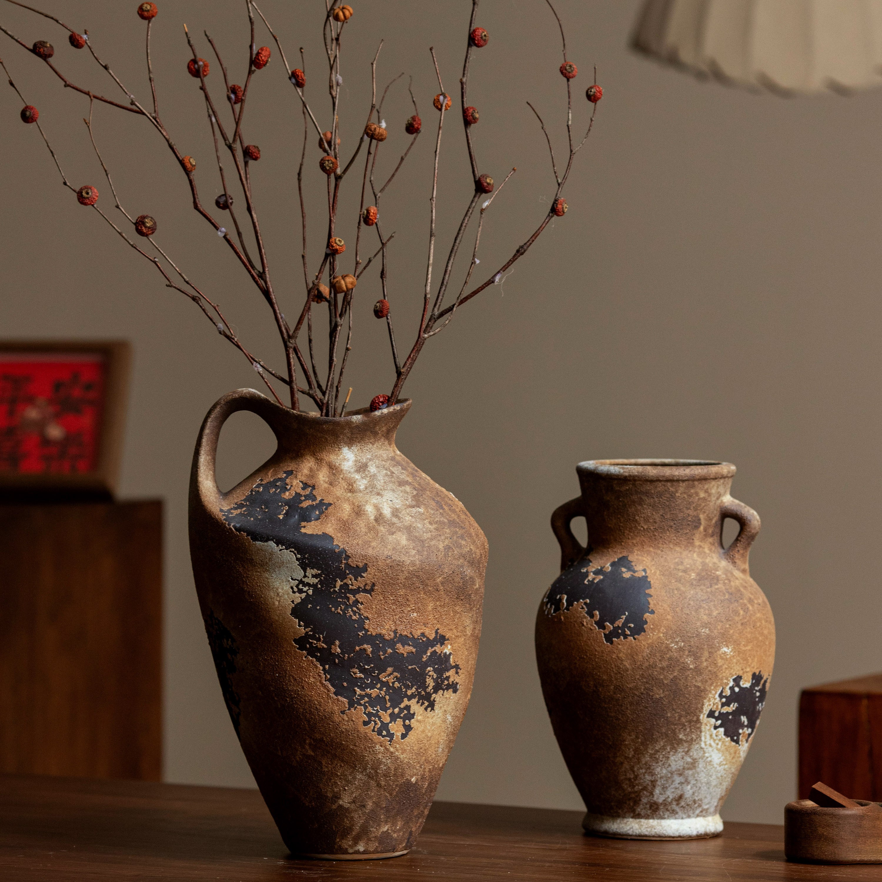 Vintage Coarse Pottery Vase