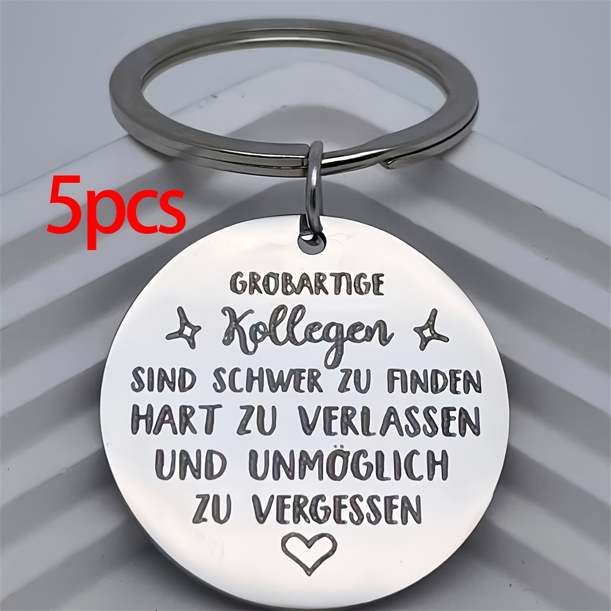 TEMU 1 Stück/3 Stücke/5 Stücke, Runde Schlüsselbund aus Edelstahl, für Geschenke zu Thanksgiving an Freunde und Kollegen