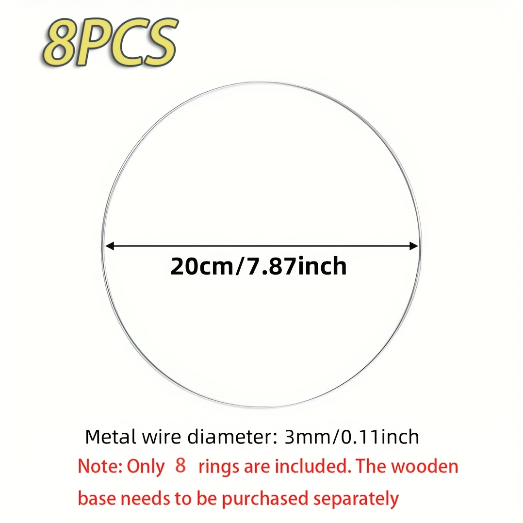 TEMU 8pcs Set Silvery Metal Floral Hoops For Wedding Centerpieces & Dream Catchers - Versatile Craft Rings For , Wedding Decorations, A Perfect