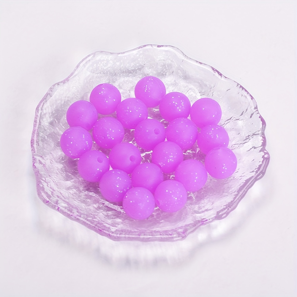60pcs Glitter Silicone Beads in 6 Vibrant Colors for DIY Jewelry