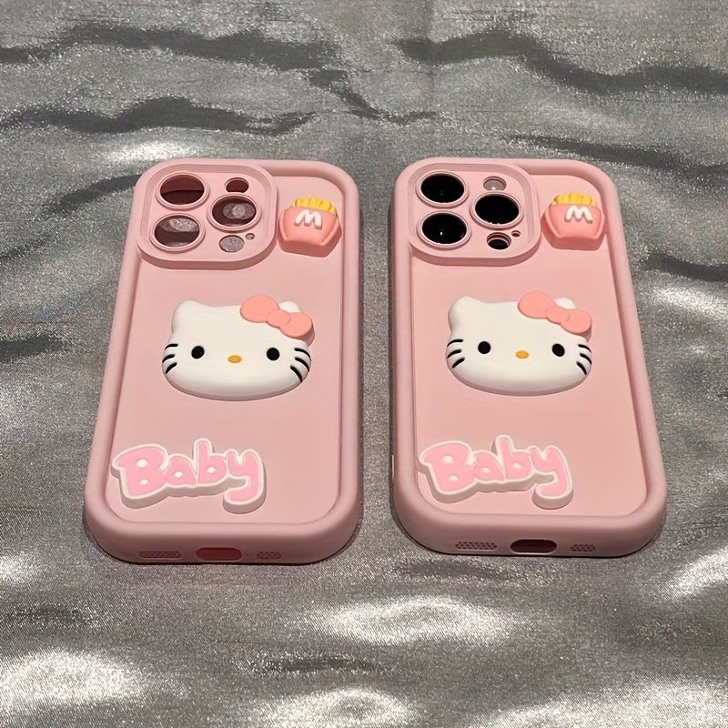 3d Cartoon Hello Kitty Soft Silicone Phone Case For - Temu