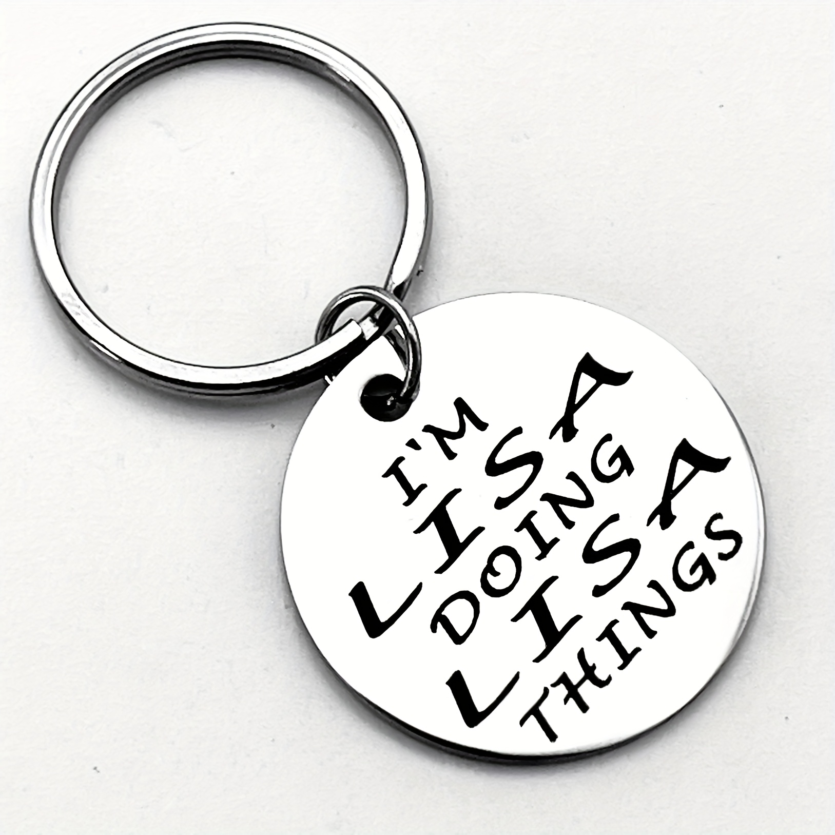 TEMU Stainless Steel Keychain | Minimalist "i' Doing Things" Design | Durable & Lightweight | Ideal For Birthdays, Holidays & Gifts | Unique