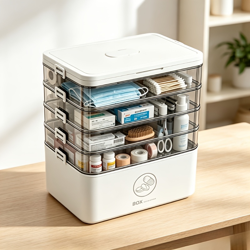 TEMU 1-5 Practical Portable Bathroom Medicine Cabinets And Makeup Cabinets, Suitable For Storing Bathroom Supplies, Medicines, Cosmetics, And Office