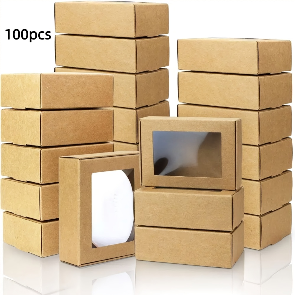 TEMU Cadeau pour Elle/Lui - 24/100pcs Mini Boîte Fenêtre - Boîtes Cadeaux en Carton Solide Uni, pour Bibelots, Échantillons d'Huile, de Fête - ,