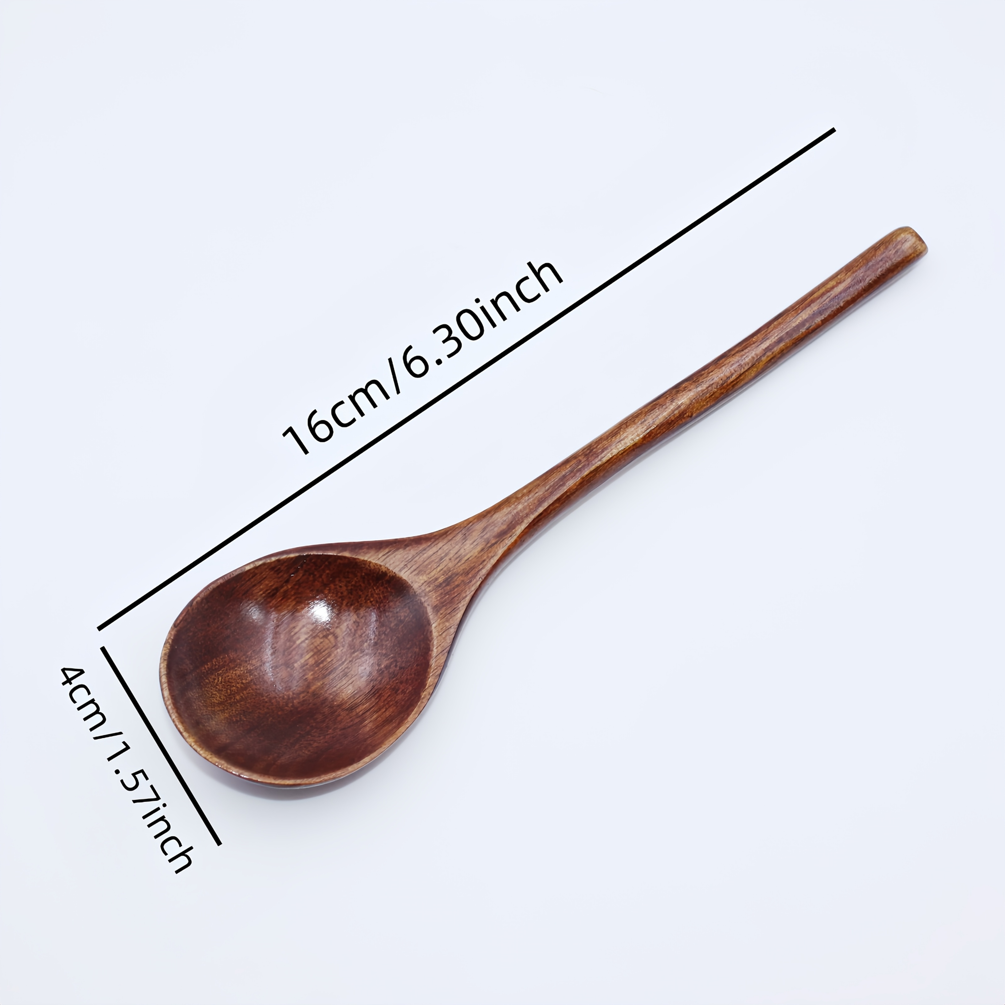 Image of Handcrafted Solid Wood Spoons, Household Soup Spoons, Spoons, Stirring Spoons, Coffee Spoons, Honey Spoons, Dessert Spoons, Small Wooden Spoons, Wooden Tableware