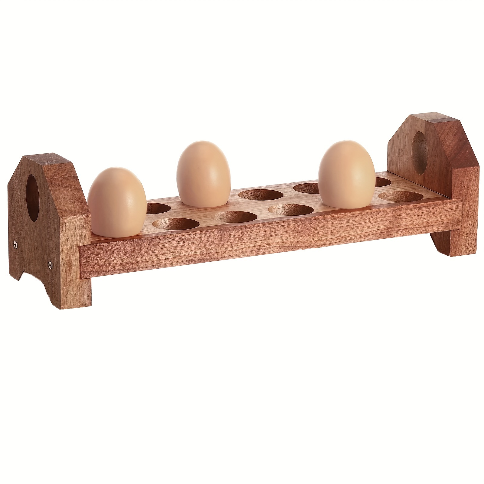 

Rustic Wooden Egg Holder For Fresh Eggs - Stackable Egg Storage Tray For Countertop - Wood Egg Basket Organizer With 2/3-tier Design For Kitchen Display - Farmhouse Style Egg Container Rack