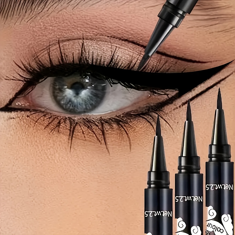 3pcs Eyeliner Set - Tip, Waterproof And , Long-lasting Eye Makeup, Suitable For Beginners And Beauty Enthusiasts, Ideal Valentine's Day Gift