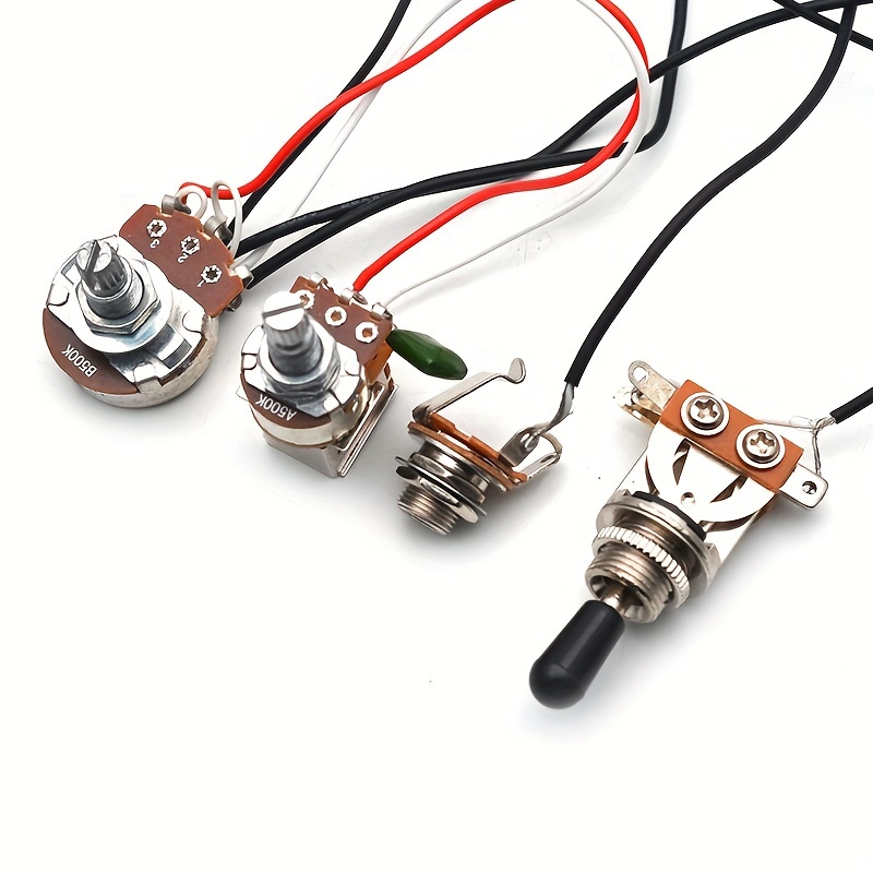 Guitar Wiring Harness 3 Pickups 1V1T A500K Push Pull & B500K Big Pots 3 Way Toggle Switch With 6.35 Output Jack