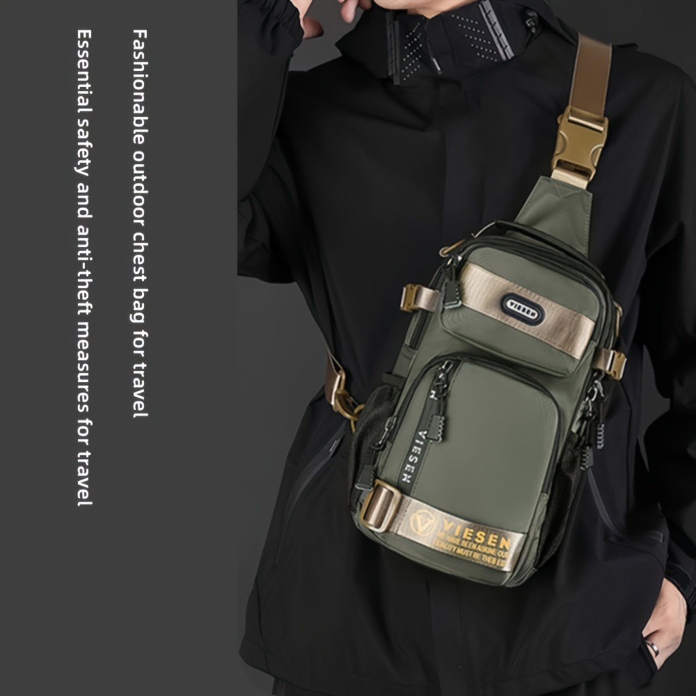 Sac Bandoulière Anti-Vol VIESEN Sac de poitrine tendance anti-vol multi-usage pour hommes et femmes, sac de voyage sportif à une épaule ou croisé, sac à dos léger et petit