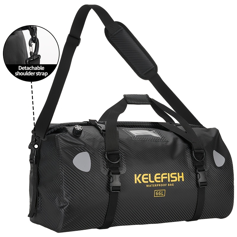 E-shop KELEFISH Motorrad-Trockentasche, wasserdichte reflektierende -Seesack-Tasche 66L, Outdoor-Gepäck-Rolltasche für Reisen, Fahren, Radfahren,