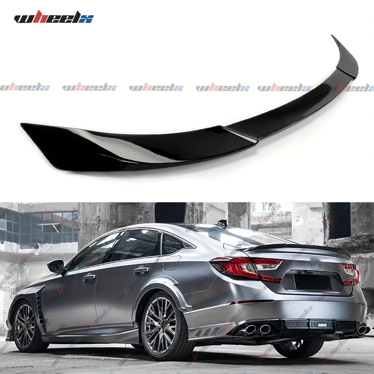 Universal Front Lip OEM Honda Front/Rear Lip Spoiler Rubber Molding Strip - Part 08F03-SHJ-1100D, Black, Self-Adhesive Honda Adhesive Trim
