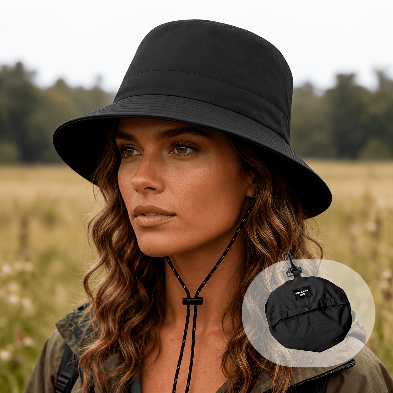 Japanese-style Solid Hat - Quick-dry Fabric - Packable Bucket Hat - Outdoor Folding Hiking Hat(suitable For Small Head Women)