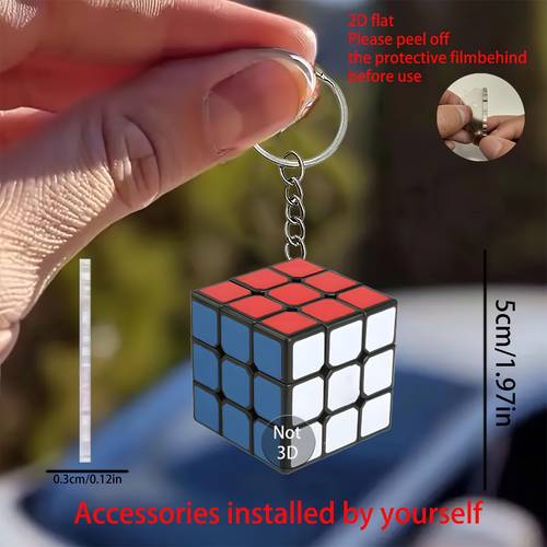 2d flat 2d flat acrylic cube enthusiasts new acrylic ornament rearview mirror interior accessory backpack keychain home decoration multi functional kitchen ornament bag and keychain a gift full of