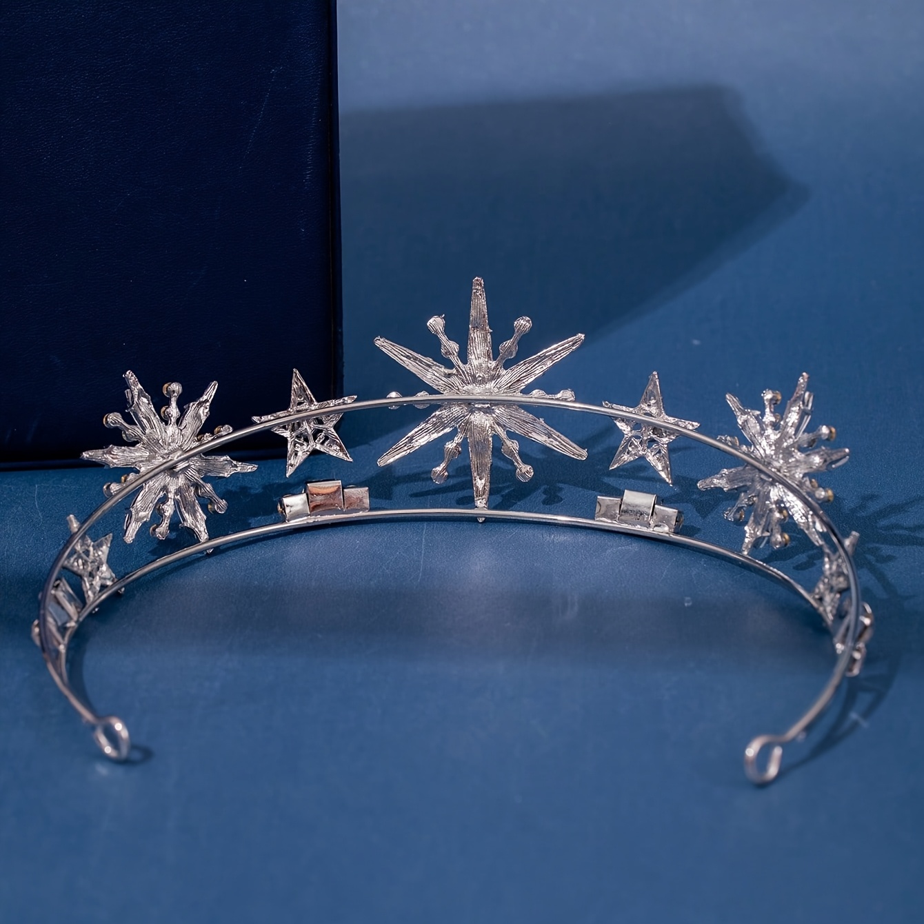 TEMU 1 Corona Regina a Stella a Punte Elegante e Splendida con Strass, Copricapo Nuziale da Sposa, Accessorio per e Feste, Ornamento per Capelli