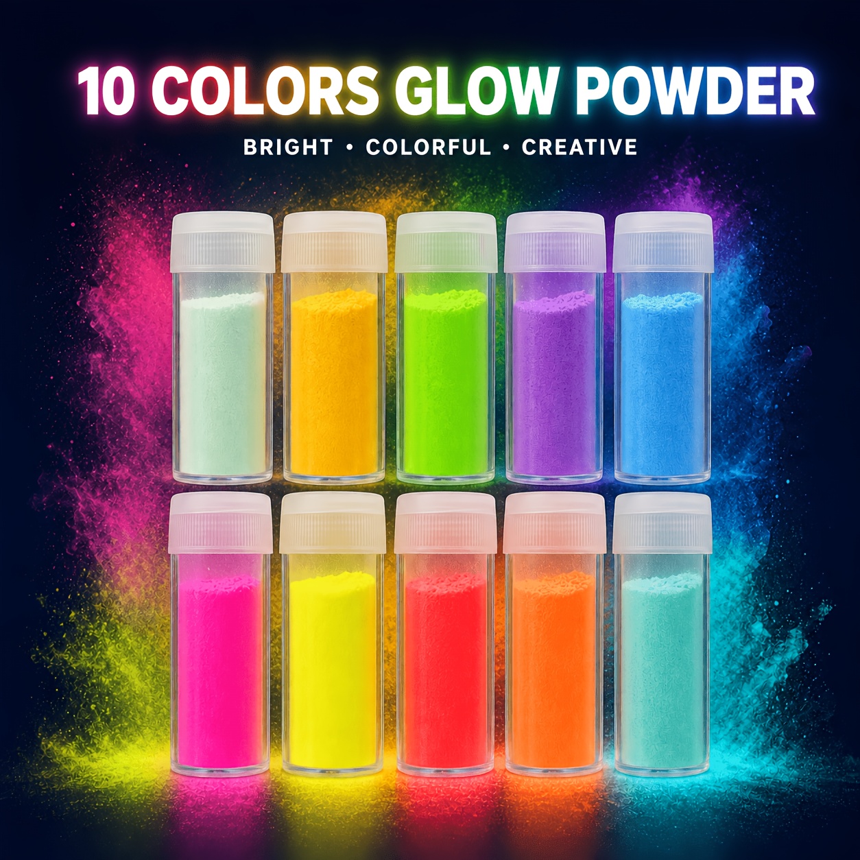 TEMU Glow In The Dark Luminous Powder, Fine Glitter For Epoxy Resin Diy Crafts Nail Art Halloween Party Decor