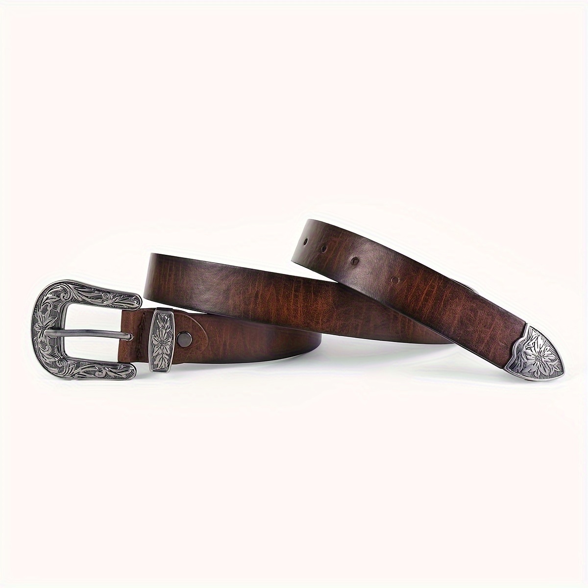 a coffee colored pu unisex fashion belt a beautiful vintage  display picture 3